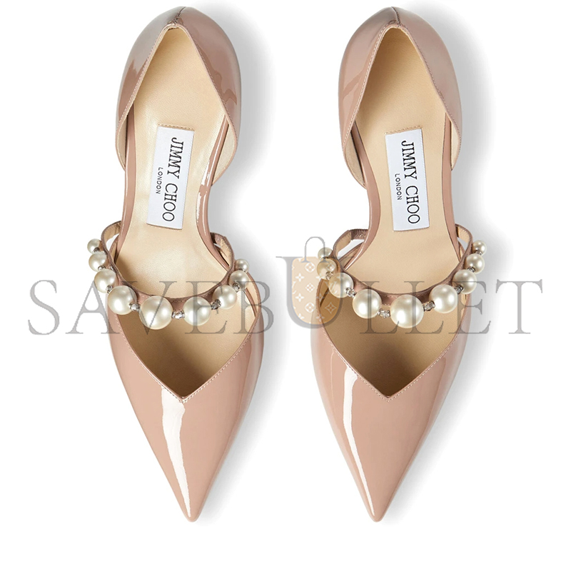 JIMMY CHOO AURELIE 65 BALLET PINK PATENT LEATHER POINTED PUMPS AURELIE65XKM JIMMY CHOO AURELIE 65 BALLET PINK PATENT LEATHER POINTED PUMPS AURELIE65XKM